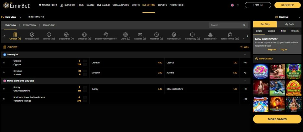 Emirbet Live Betting KO