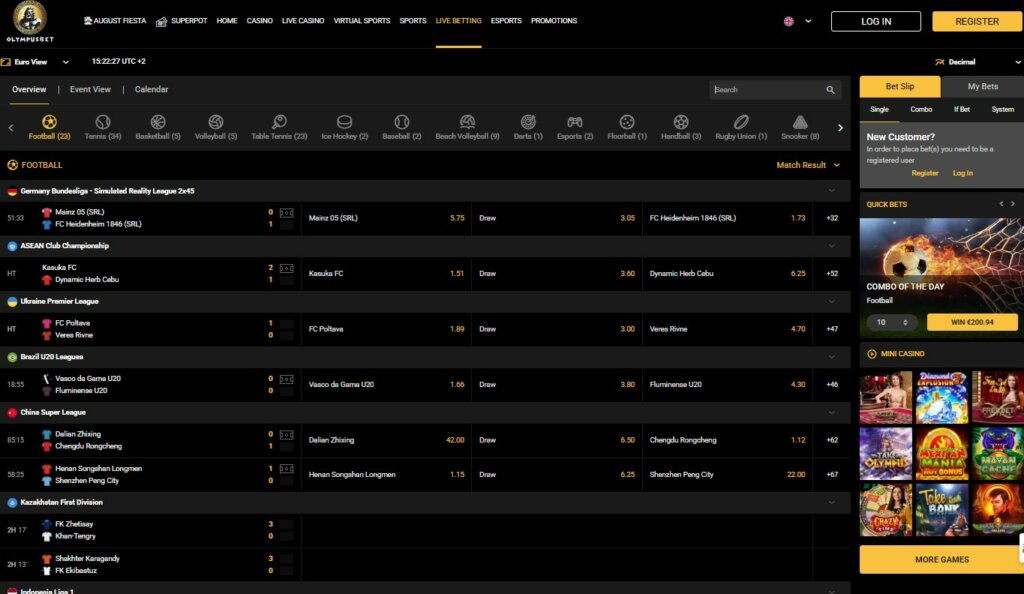 Olympusbet Live Betting KO