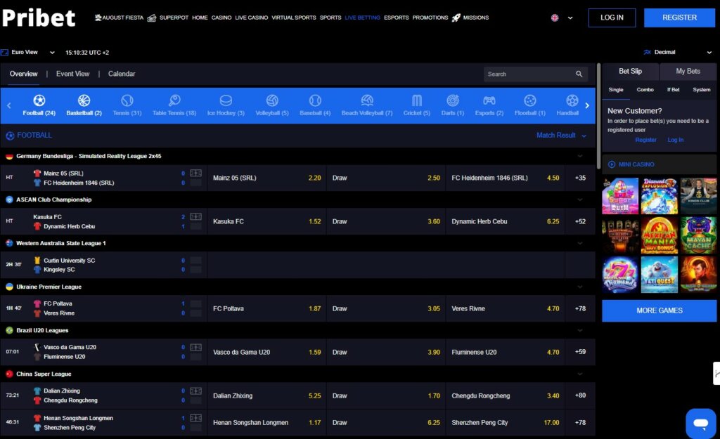Pribet Live Betting KO