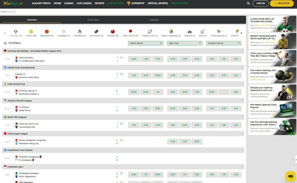WinMega Live Betting KO