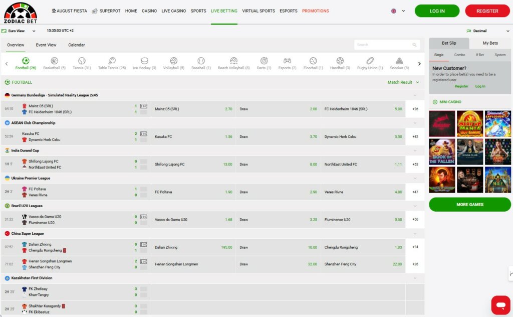 Zodiacbet Live Betting KO